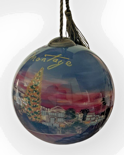 Ne'qwa Reverso Pintado a Mano Árbol de Navidad Laguna Paisaje Adorno Nuevo 2014 - Imagen 3 de 16