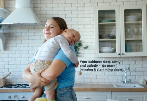 DecoBasics Paquete de 10-50 Bisagras de gabinete de cierre suave superpuestas de 1/2" para gabinete de cocina - Imagen 4 de 10