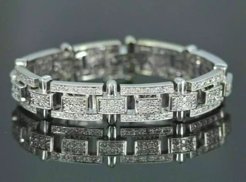 Brazalete de boda redondo de 8" para hombre de 8" con diamantes creados en laboratorio de 15 quilates - Imagen 6 de 6