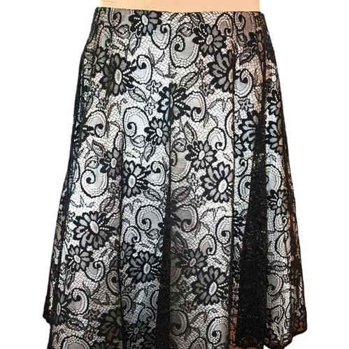 Ally's Collection NWT 2 Piece Black and Ivory Lace Overlay Party Dress Size XL - Picture 4 of 10