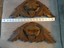 antique hand carved walnut wood decorations acorn & leaf motif measures 12" x 6"