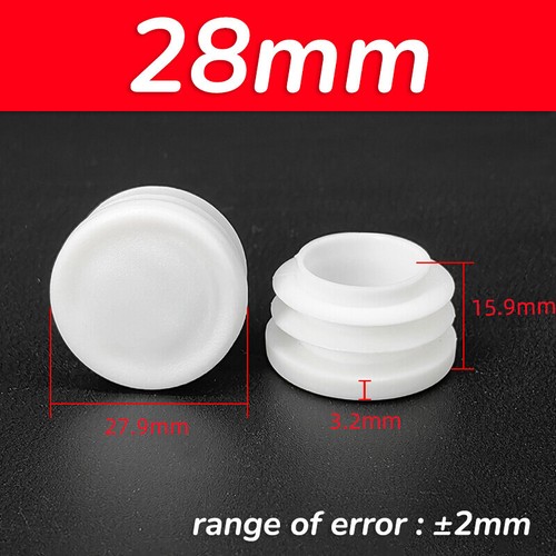 Round Plastic End Caps For Tubing Pipe Inserts Plugs Bungs Furniture Feet White - Picture 12 of 31