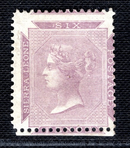 SIERRA LEONE QV Classic Stamp SG.1 6d Dull Purple 1859 Mint MNH c£250++ GRBLUE15 - Picture 4 of 6