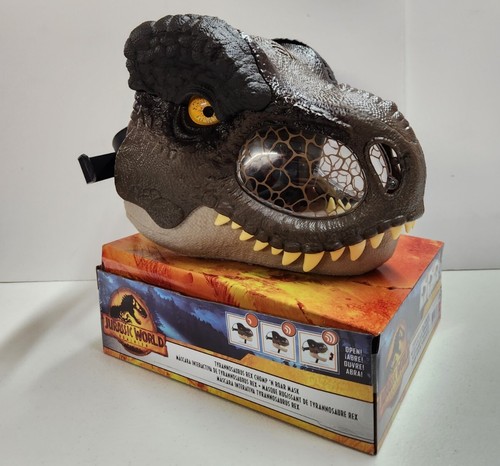 Jurassic World Dominion Tyrannosaurus Rex Chomp 'N Roar Dino T-Rex Mask NEW - Picture 1 of 3
