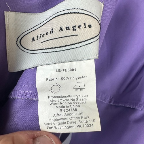 Alfred Angelo Dress Womens 14 Purple Maxi Rhinestone Strap Neckline Chiffon - Picture 3 of 5