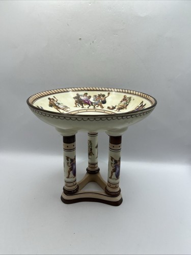 Antica tazza o composta in porcellana di Tebe Grand Tour XIX secolo decorata - Foto 1 di 13