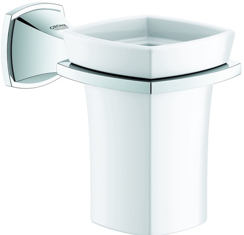 Grohe Grandera Zahnputzbecher mit Wandhalter in chrom - Bild 4 von 5