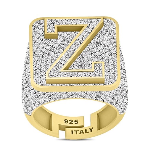 VVS1/D 6.53 Cwt. Certified MOISSANITE Diamond Initial Letter Alphabet Ring Band - Picture 131 of 135