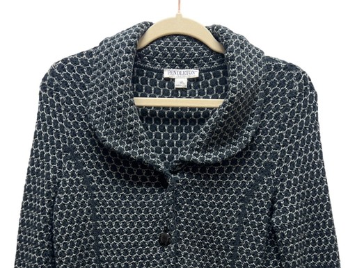 Pendleton Vintage Y2K Gray Wool Cableknit Cardigan - Picture 2 of 8