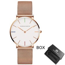 Quartz Movement 36mm Women Stainless Steel Mesh Rose Gold Waterproof Watch