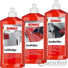 SONAX LACKPFLEGE-SET POLITUR-SET 3-TEILIG LACKREINIGER AUTOPOLITUR AUTOHARTWAX