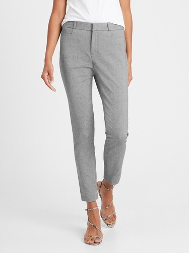 Banana Republic women's Sloan gray Heathered Ankle Pants size 8P $80 price NWT - Picture 4 of 10