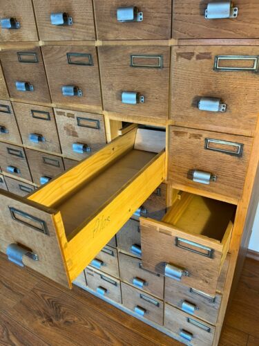 Originaler Schubladenschrank Apothekerschrank Büro Highboard 1930 - Bild 14 von 18