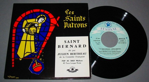 Les Saints Patrons SAINT BERNARD 45 Tours Dit par Julien BERTHEAU - Picture 1 of 2