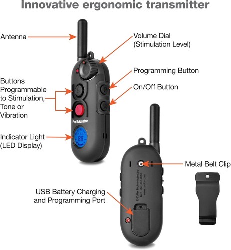 E-Collar Pro Educator Trainer 1/2 mi PE-900 CLIP DE CINTURÓN DE LIBERACIÓN RÁPIDA ¡GRATIS! - Imagen 8 de 15