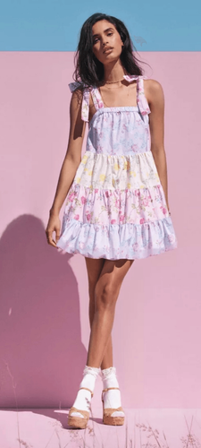 LoveShackFancy for Target Jeanne Floral Tiered Dress XS NWT