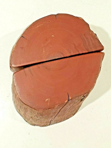 California Redwood Tree Book Ends Minimalist Rustic Vintage Collectible NO BOOKS - Picture 3 of 12