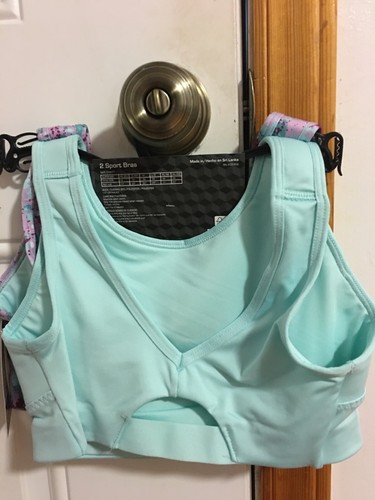 NWT GIRLS SIZE M ATHLETIC WORKS 2 PACK HIGH NECK KEYHOLE SPORT BRAS BAND SIZE 32 - Picture 6 of 6