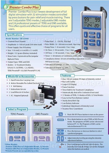 PHYSIO DUO TENS + machine, 4 pads, USB charger, natural pain relief unit - Imagen 4 de 4