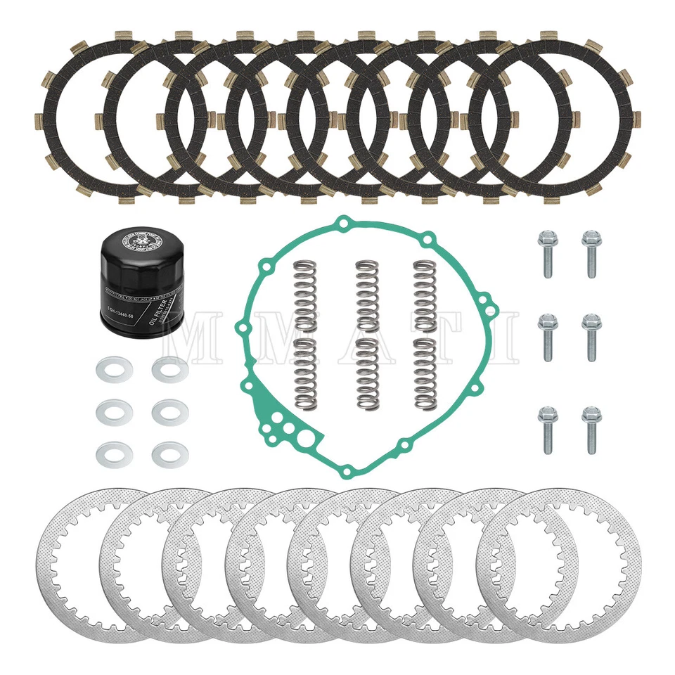 Kit de juntas de placas de fricción de embrague para Yamaha R6 R6S YZF-R6 YZF-R6S FZ6 2003-2009 Foto 2 de 4