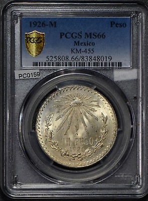 PC0125 Mexico 1932 M Peso silver cap and rays PCGS AU58
