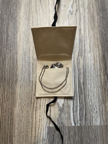 Chloe Ally Silver Tone Perfume Bottle Pendant Chain Necklace 32" Locket Mirror - Picture 10 of 10