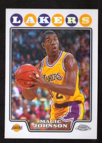 2008-09 Topps Chrome Magic Johnson Refractor #171 Los Angeles Lakers HoF