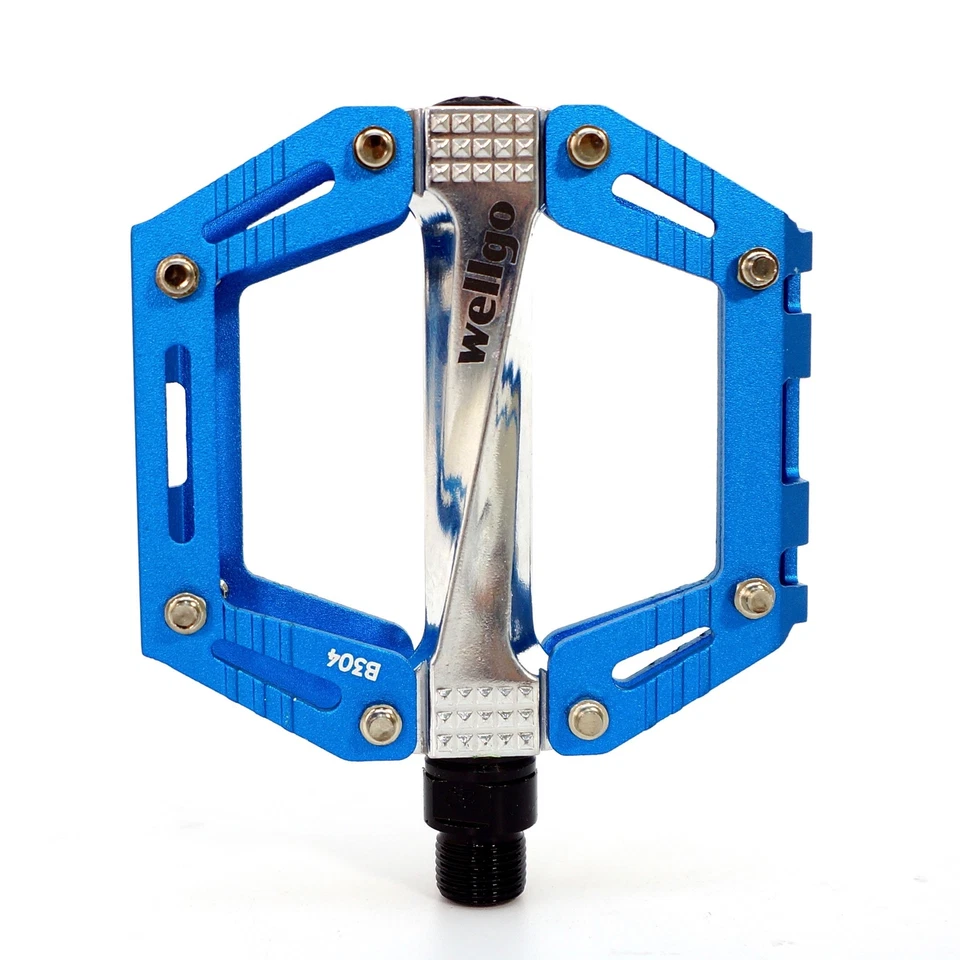 Pedal de bicicleta Wellgo CNC aleación BMX MTB salto de tierra 9/16" sellado negro azul rojo Foto 4 de 4