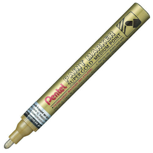 Pentel Gold Permanent Oil Based Paint Marker (Car Bike Tyre Metal)  Waterproof - Picture 1 of 4