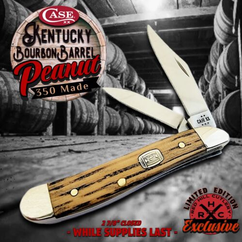 CASE XX KNIVES USA 2025 KENTUCKY BOURBON BARREL WOOD PEANUT KNIFE ONLY 350 MADE