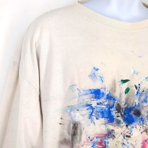 VTG International Thrashed Distressed Long Sleeve Shirt Painter Streetwear XL - Picture 3 of 10