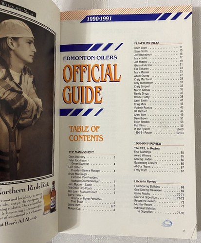 1990-1991 EDMONTON OILERS OFFICIAL MEDIA GUIDE SOFT COVER BOOK MESSIER COVER - Imagen 3 de 6