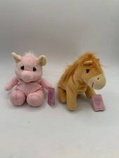 Lot New Imperfect Tags Enesco Precious Moments Tender Tails Plush Pink Pig Horse