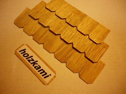 Eiche Dachschindeln Holz. 50mm x 30mm x 0,8mm. L/B/H. 200 Schindeln = 1 Stk. - 第 1/2 張圖片