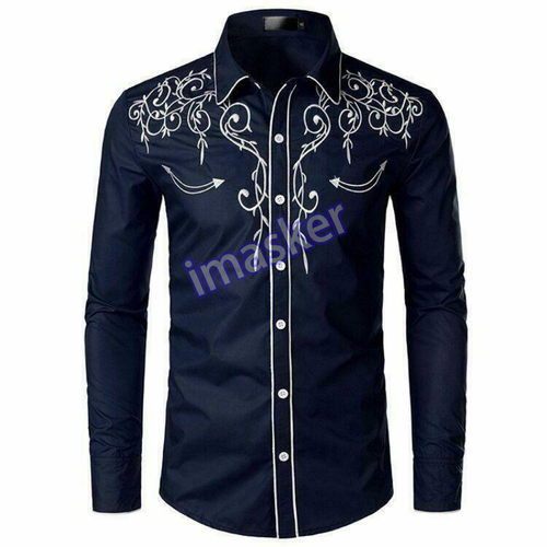 Camisas Vaqueras Hombre Manga Larga De Alta Calidad Bordadas Para Verte Varonil - Imagen 17 de 23