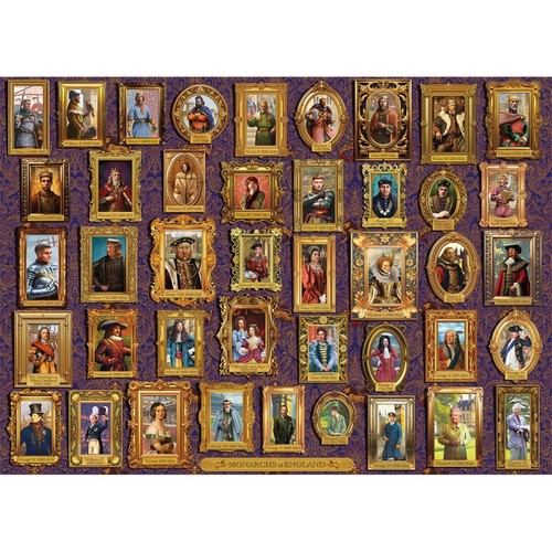 Gibsons Monarchs of England 1000 Piece Jigsaw Puzzle King Queen Royal Crown Gift - Picture 4 of 10
