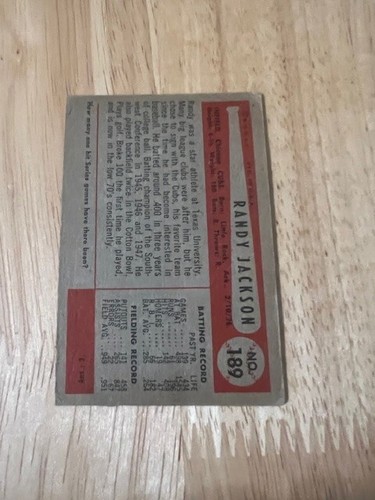 1954 Bowman - Randy Jackson #189 - Crease - Picture 2 of 2