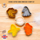 Curious George Monkey Cookie Cutters & Embossers. Use For Dough, Icing or Clay