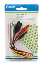 22" Long 22 AWG 5 Multi Color Heavy Duty Insulated Alligator Clips -PHIL SA44
