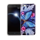 Etui na telefon komórkowy Motyw Case Ochrona Cover do ZTE Blade L6 Motyl Niebieski 9H Szkło