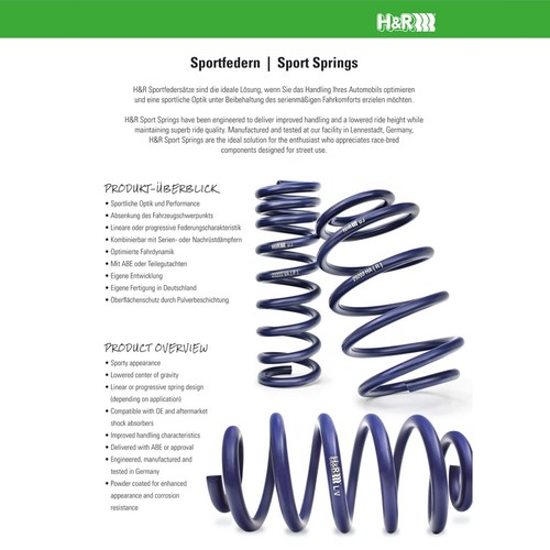 H&R 28671-6 Lowering Sport Springs Kit for 20-25 BMW M850i xDrive Gran Coupe G16 - Picture 5 of 11