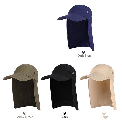 Legionnaires Cap Kepi Sun Hat Mesh Vents UV Neck Protection Flap