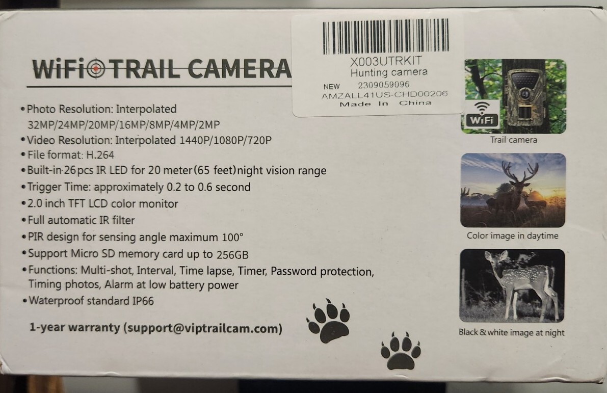 MAXDONE Tral Camera WF Game Camera - 1440P 32MP H.264 Tral Camera
