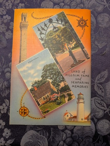 Vintage Souvenir Book of Quaint Cape Cod Mass Tichnor Bros. Linen Softcover Book - Picture 6 of 6