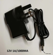 UK Plug 100-240VAC 12V DC 1A 1000mA POWER SUPPLY ADAPTER Tip 5.5mm*2.1mm