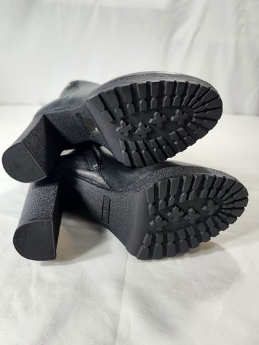 Nuevas botas DKNY para mujer talla 5 Tessi cuero caído tacón negro cremallera K3910637 - Imagen 6 de 12