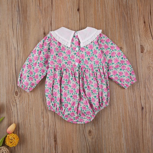 Newborn Baby Girls Summer Casual Outfits Ruffle Romper Dress Bodysuit Hat Set - Picture 4 of 22
