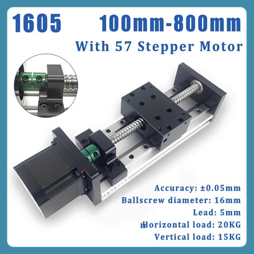 Kugelumlaufspindel Linear Doppel 100-800 mm Schiene Bewegung Schiebetisch 57 Schrittmotor 1605 - Bild 14 von 15