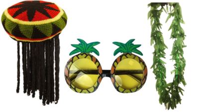 RASTA PERÜCKE JAMAIKANER KOSTÜM JUNGGESELLENABSCHIED DREADLOCKS PERÜCKE SOMMER BBQ POSTEN