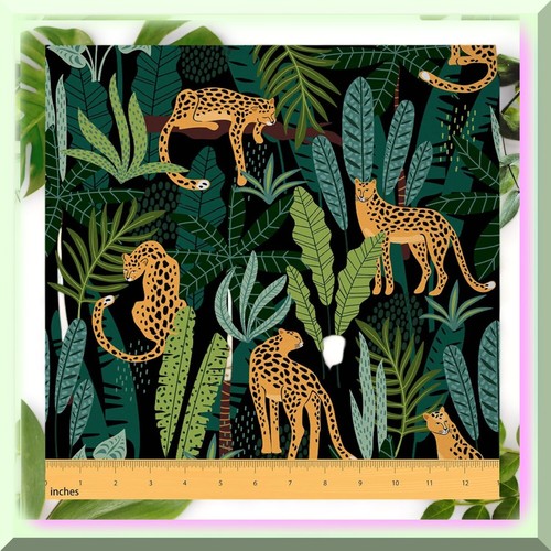 Tela TropicWild verde selva - 2 yardas | Leopa impermeable - Imagen 2 de 7